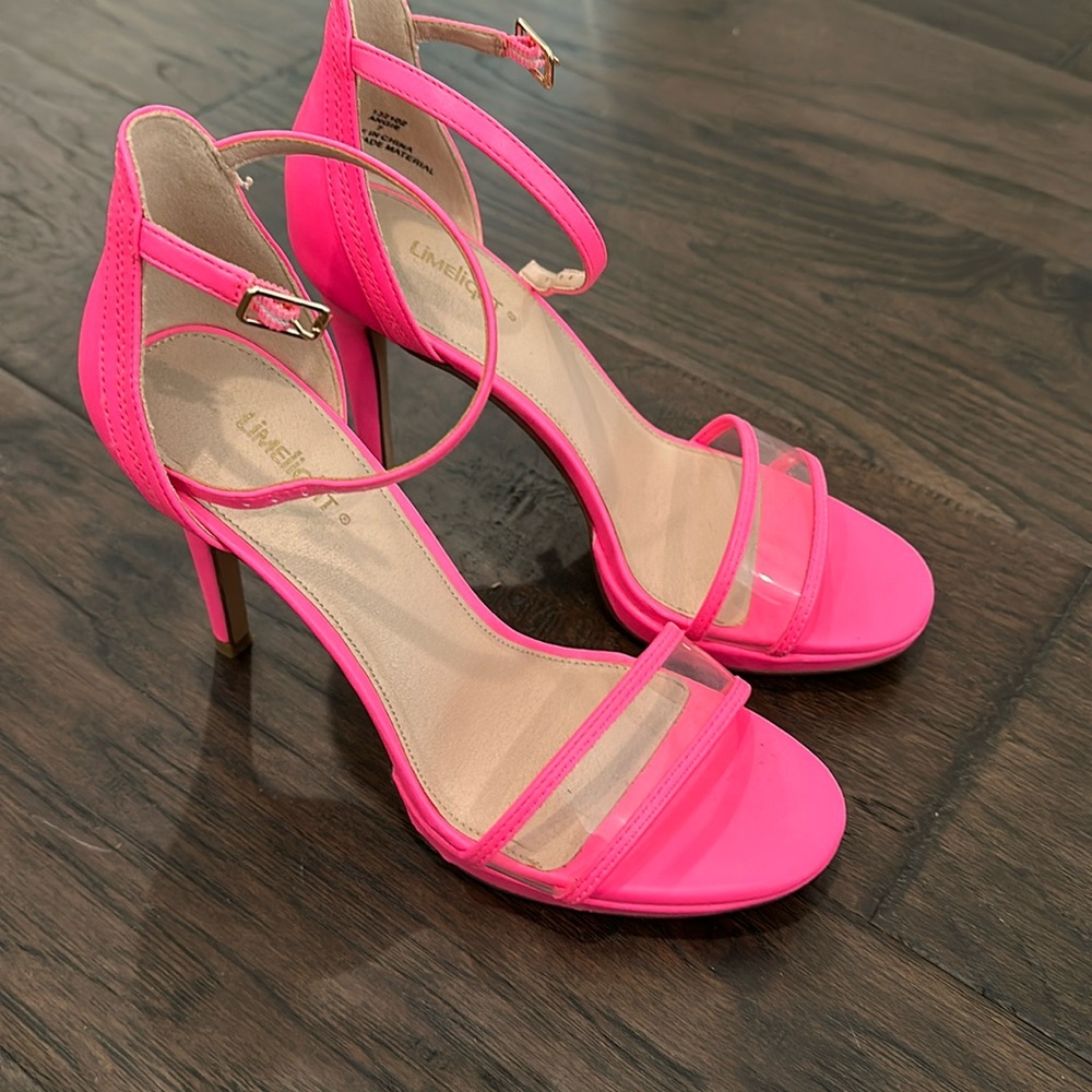 Limelight Neon Pink Strappy Stiletto Heels